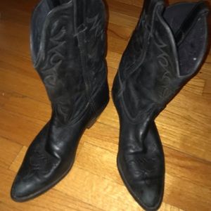 Black Cowboy Boots, Women’s 10, Well-Loved